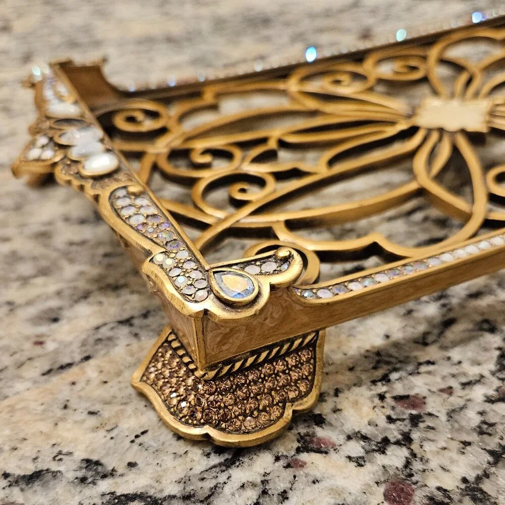 RARE JAY STRONGWATER ARABESQUE SCROLL GUEST TOWEL TISSUE HOLDER BATH VANITY TRAY
